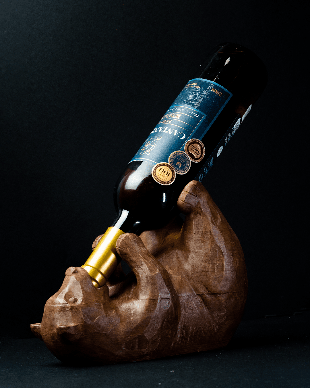 Bear wine bottle holder